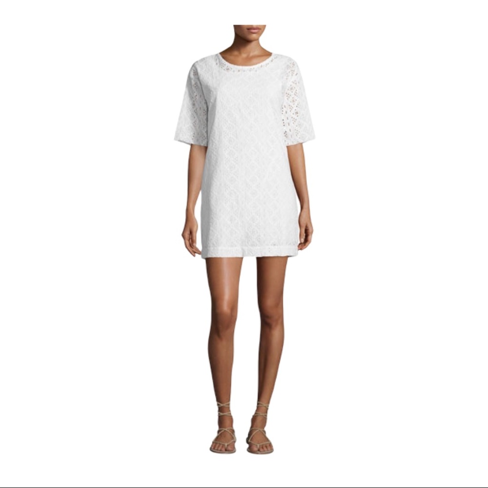 Current/Elliott Eyelet Cotton T-Shirt Dress - Picture 2 of 7
